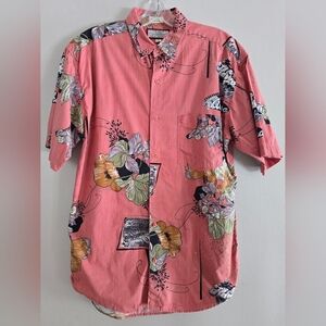 Vintage The Men's‎ Store Sears Hawaiian Shirt Sz M Aloha Floral Tropical Print